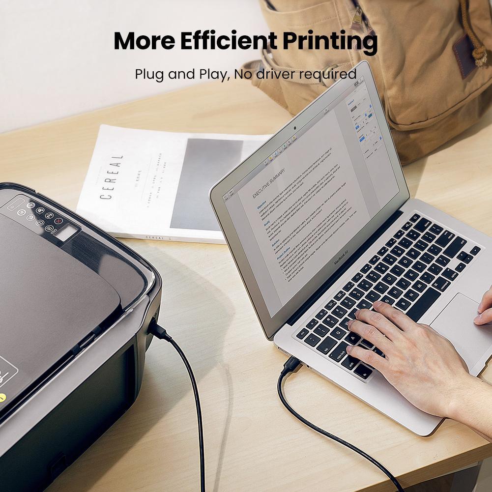 كابل طباعة USB 2.0 AM إلى BM من UGREEN، 3م، أسود 10351