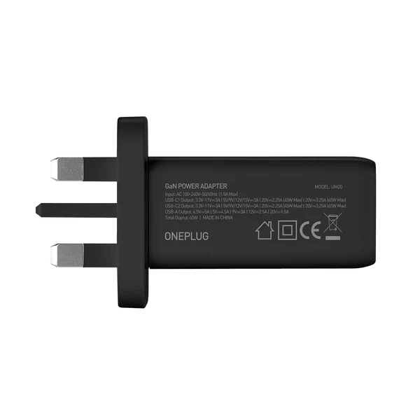 Momax One Plug GaN 65W Triple Output Fast Charger (Black)