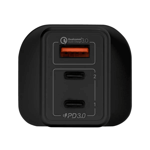 Momax One Plug GaN 65W Triple Output Fast Charger (Black)