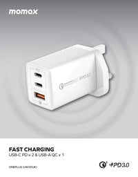 Momax ONEPLUG 67W GaN Charger Compact and Fast Charging