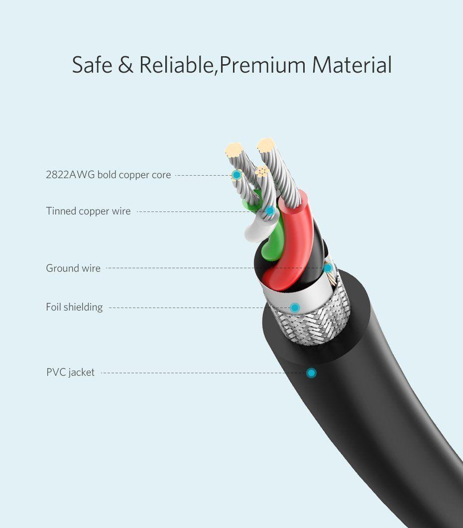 كابل يوجرين USB 2.0 إلى Micro USB - مطلي بالنيكل 2م