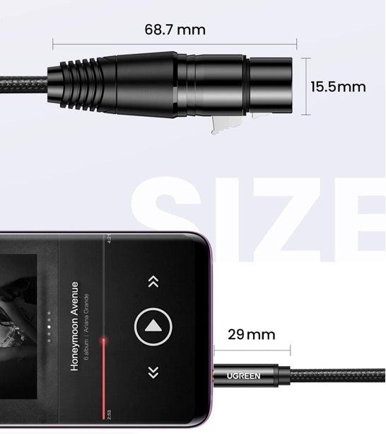 كابل صوت يوجرين 3.5mm إلى XLR - 2م | جودة عالية