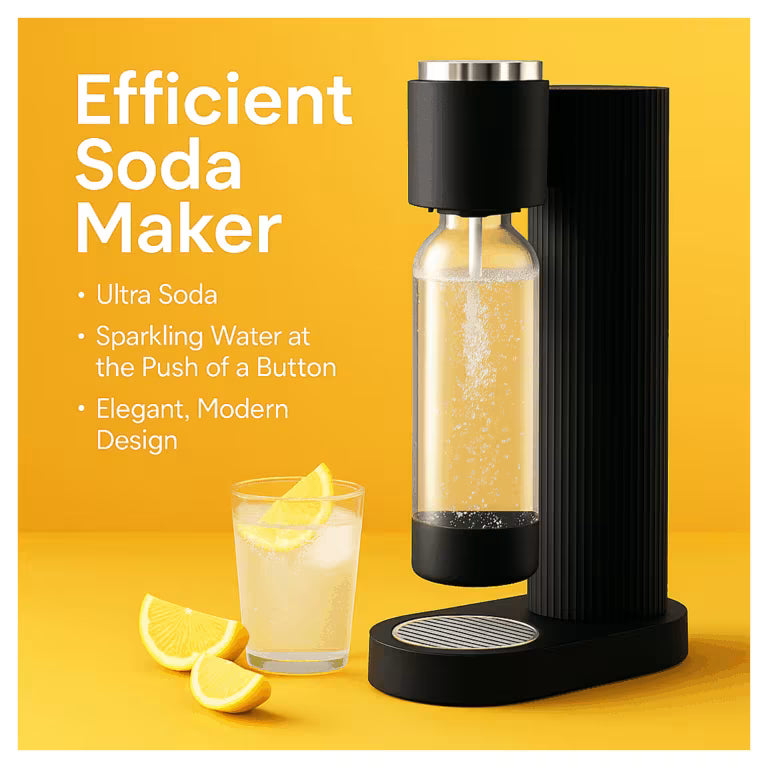 Ultra Soda Maker Machine – High-Quality Sparkling Water Maker with CO₂ Cylinder & BPA-Free Bottle