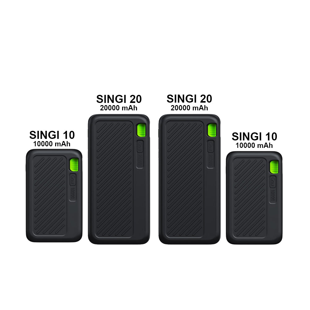 مجموعة Goui Bundle27 من Power Bank - 2x Singi 10,000mAh و 2x Singi 20,000mAh باللون الأسود
 