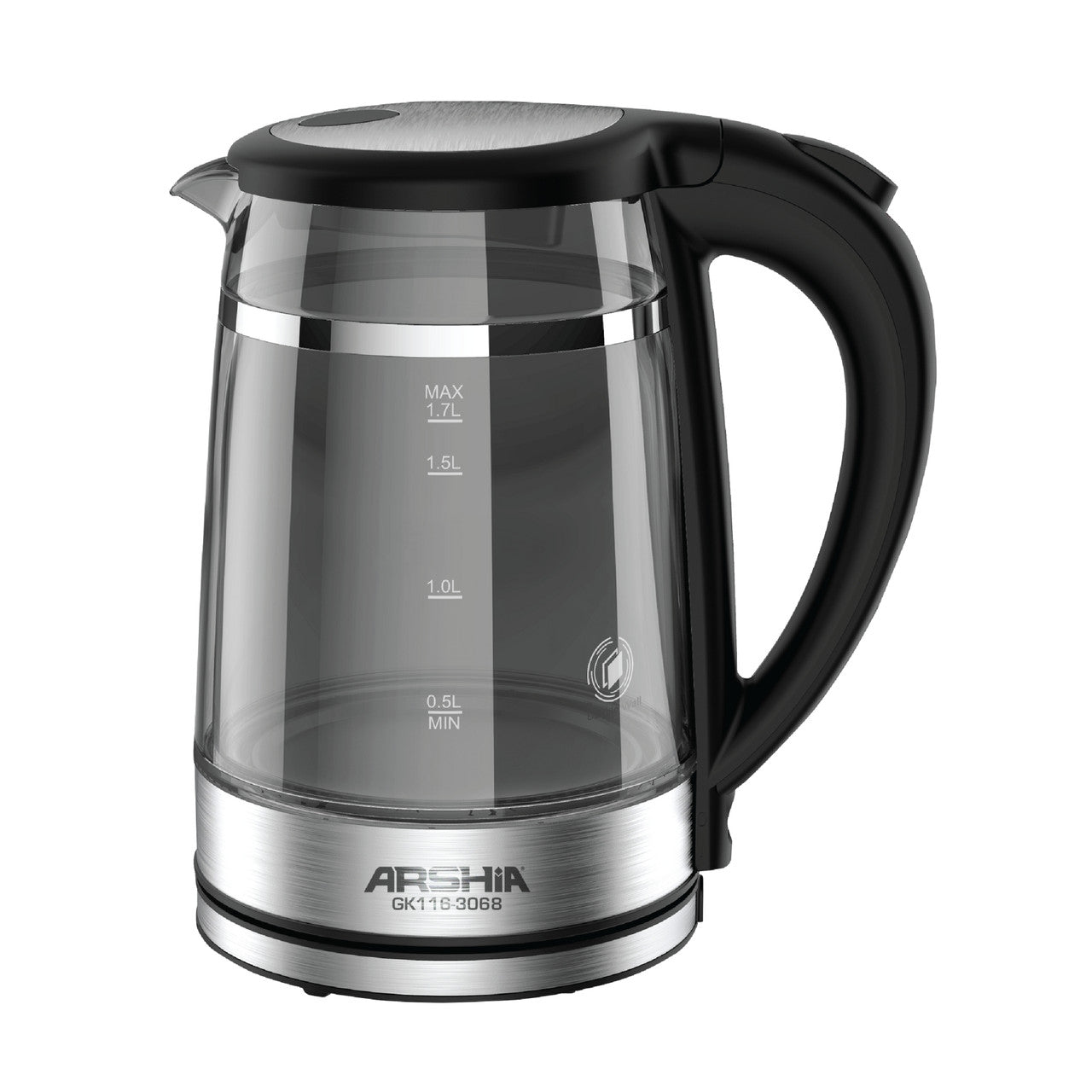 Arshia Double Layered Glass Kettle 1.7 Liter Arshia Double Layered Glass Kettle 1.7 Liter