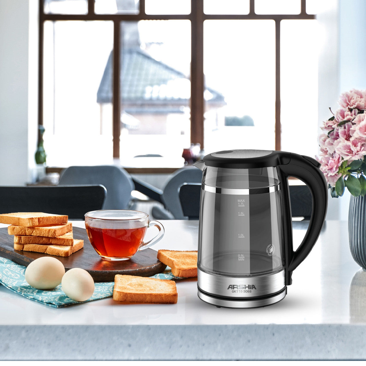 Arshia Double Layered Glass Kettle 1.7 Liter Arshia Double Layered Glass Kettle 1.7 Liter