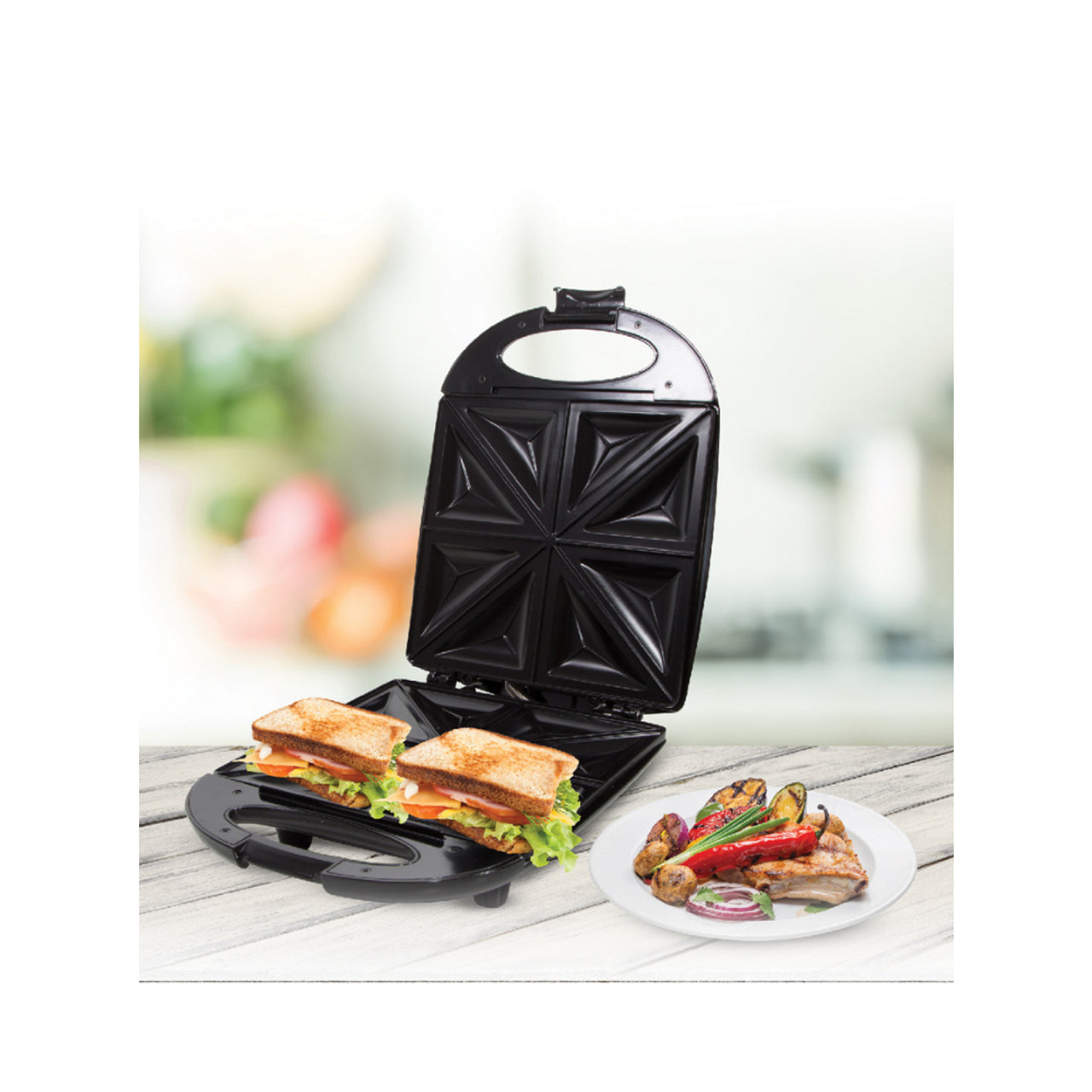 Arshia Fixed Plate Sandwich Maker 1200W - Black Arshia Fixed Plate Sandwich Maker 1200W - Black