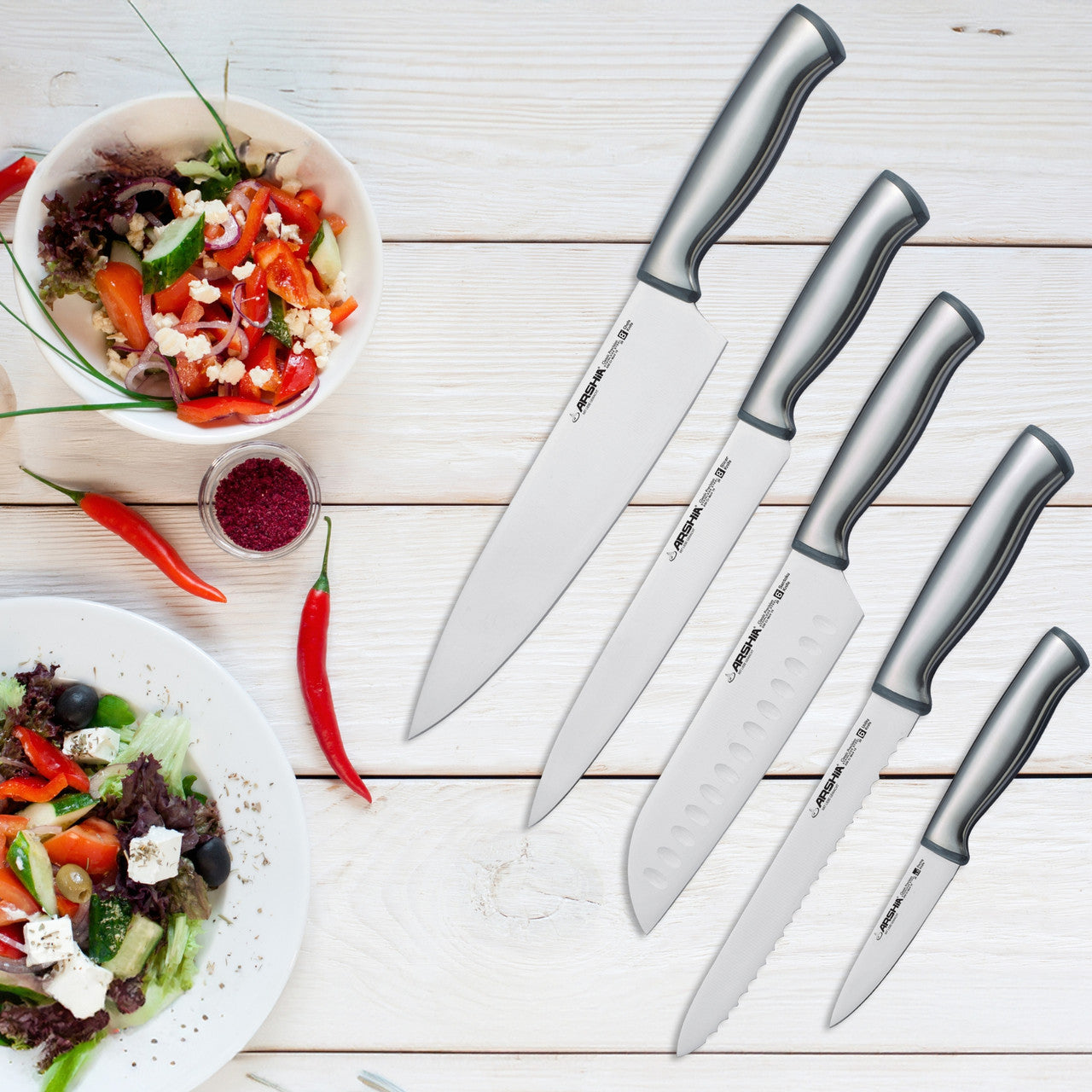 Arshia German Steel Knife Set 5pcs – Durable & Sharp Arshia German Steel Knife Set 5pcs – Durable & Sharp