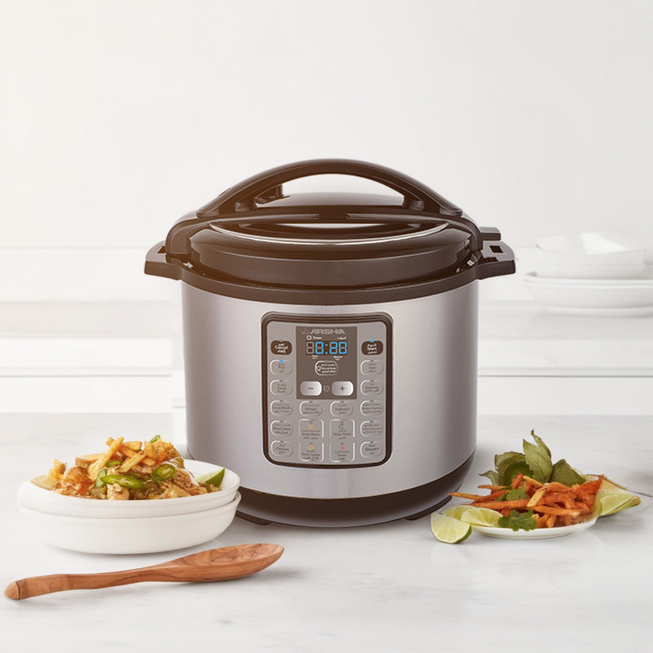 Arshia Stainless Steel Digital Pressure Cooker 11L - Black