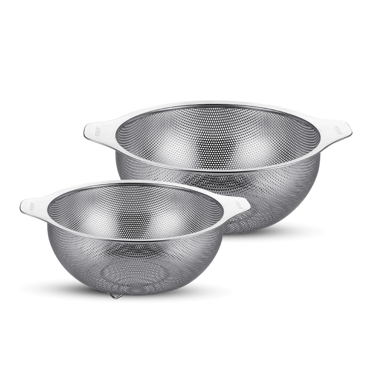 Arshia 2-Piece Stainless Steel Colander Set – 18/10 Steel Fine Mesh, Stackable & Scratch-Resistant