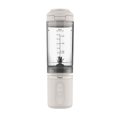 Flugel VitaGo Portable Blender – 180W, 600ml BPA-Free Tritan Cup, USB-C Fast Charging, Stainless Steel Blades | White