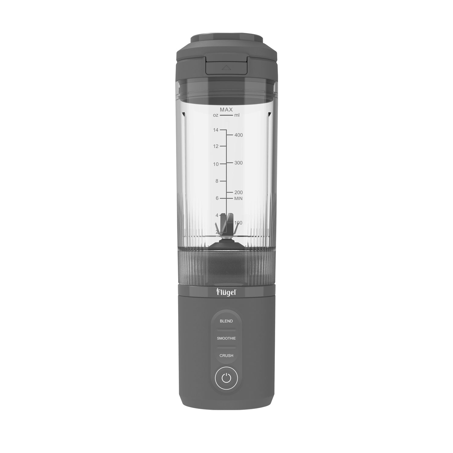 Flugel VitaGo Portable Blender – 180W, 600ml BPA-Free Tritan Cup, USB-C Fast Charging, Stainless Steel Blades | Grey