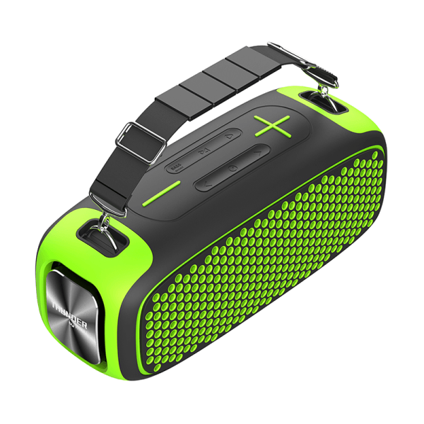 Wiwu p16 max wireless speaker with wireless microphone – black + yellow green