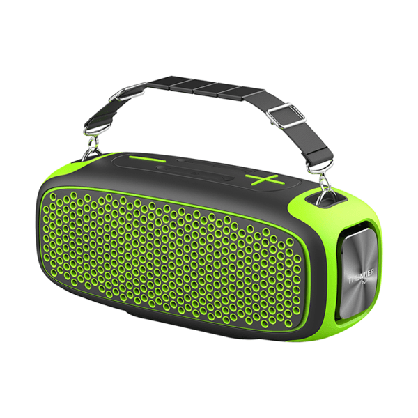 Wiwu p16 max wireless speaker with wireless microphone – black + yellow green