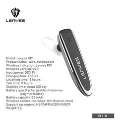 Lenyes single ear Bluetooth hands free model