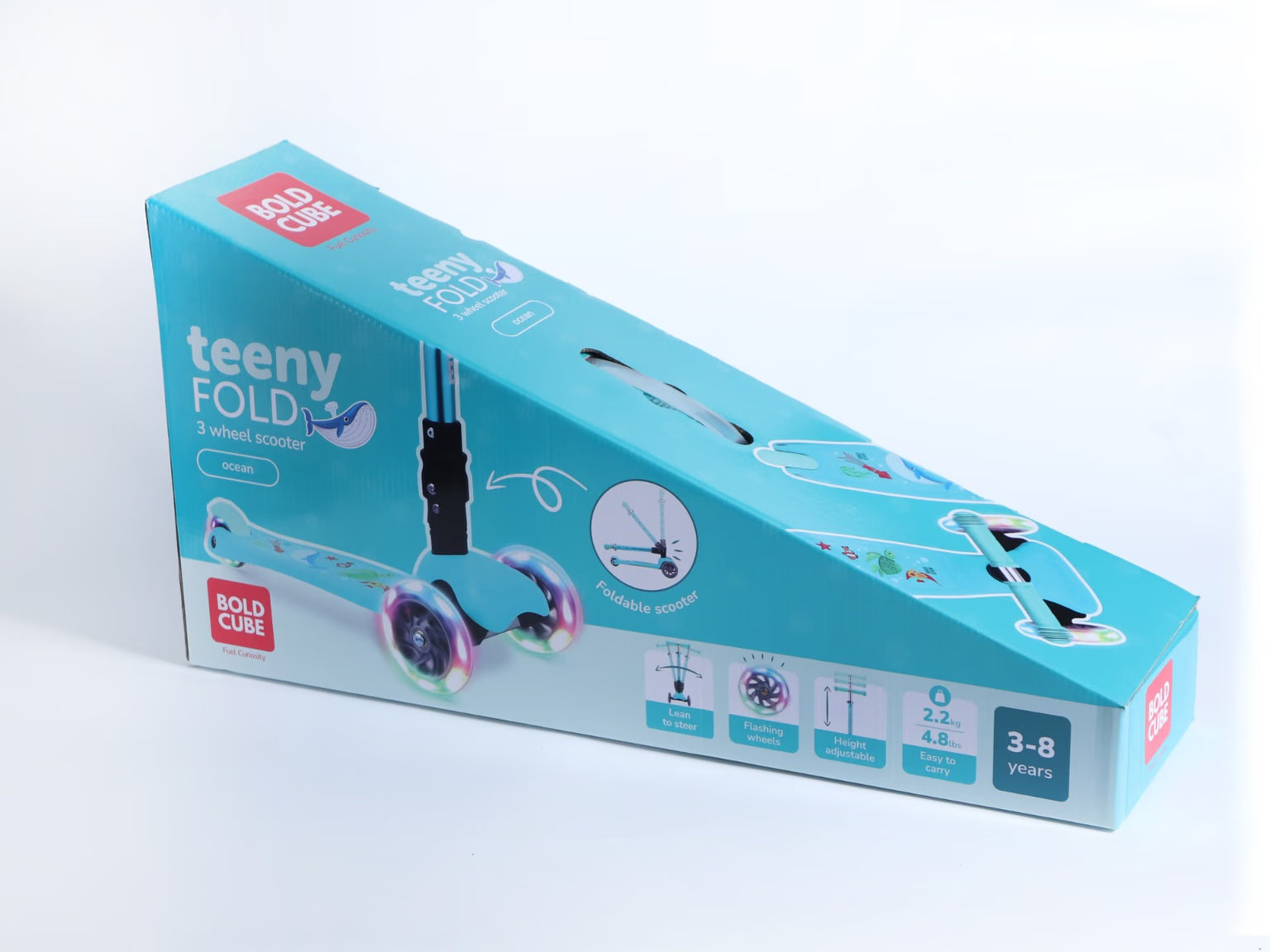 Boldcube – سكوتر ثلاث عجلات للأطفال 3-8 سنوات | لون أزرق