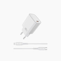 WiWU Essen GaN 20W Fast Charger + C to Lightning Cable