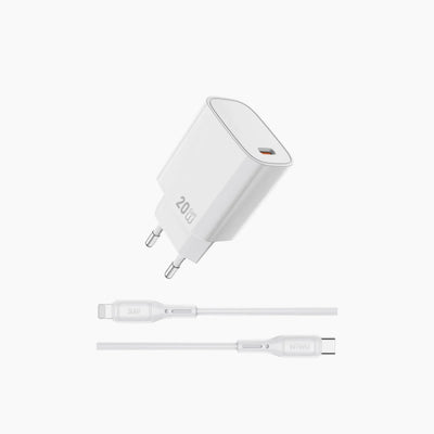 شاحن WiWU Essen GaN 20W مع كابل C إلى Lightning سريع
