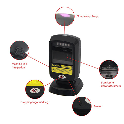 SUNLUX Wired Barcode Scanner 2D With Stand SUNLUX Wired Barcode Scanner 2D With Stand