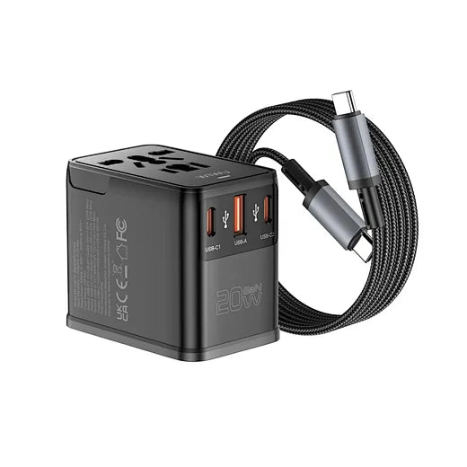 WiWU 20W Universal Plug Adapter Cable Combo Wi-UA013