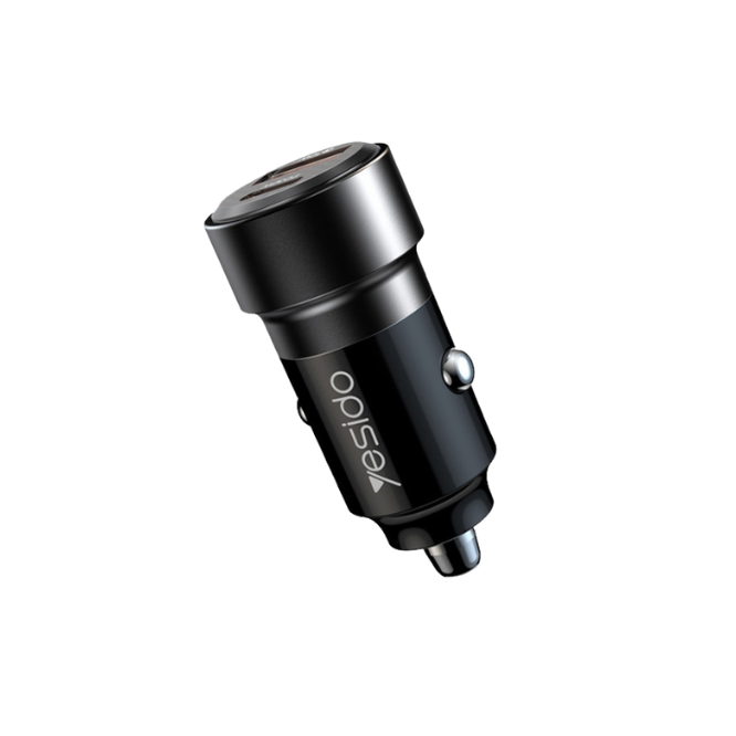 YESIDO 60W Fast Car Charger - With Type-C to Type-C Cable YESIDO 60W Fast Car Charger - With Type-C to Type-C Cable