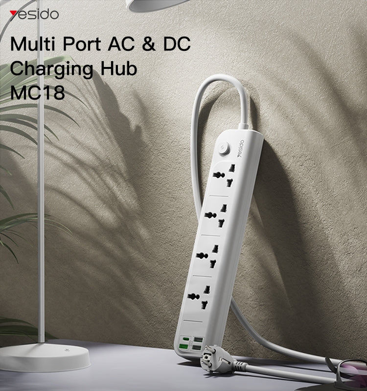 Yesido PD 20W & QC 3.0 Socket 3250W Fast Charging EU Plug - White Yesido PD 20W & QC 3.0 Socket 3250W Fast Charging EU Plug - White