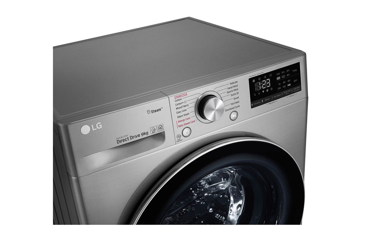 LG F4V5VYP2T 9kg Front Load Washing Machine – 1400 RPM, AI DD, Steam & ThinQ – View 4