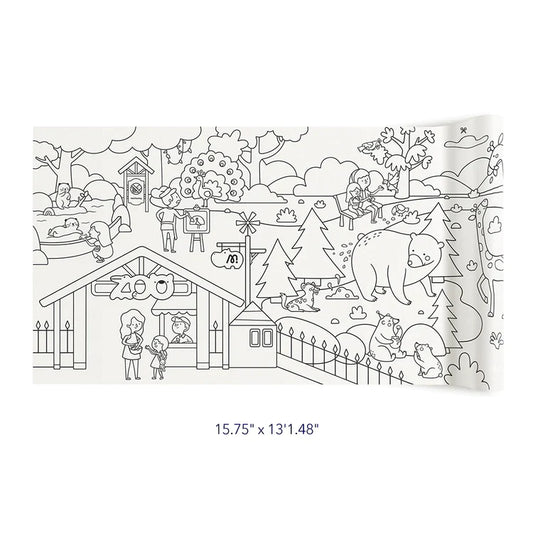 Mideer Adhesive Colouring Scroll – The Magic Zoo