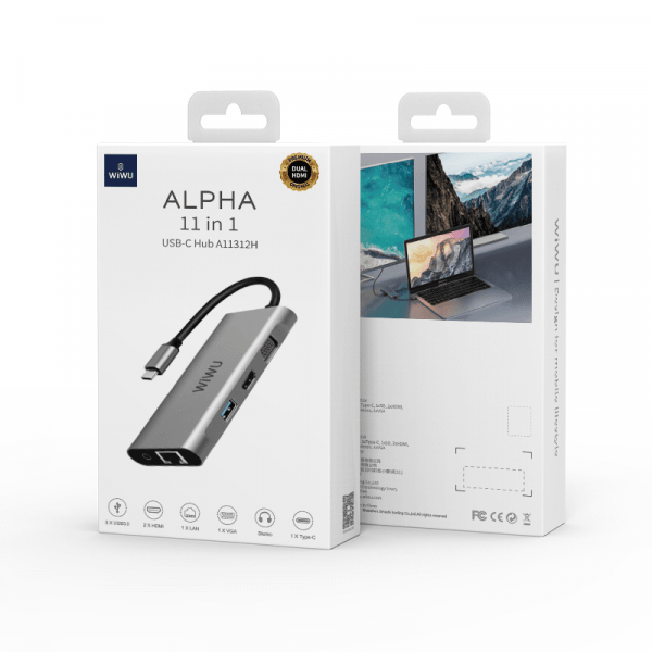 WiWU Alpha 11 in 1 USB C Hub All in One - Grey WiWU Alpha 11 in 1 USB C Hub All in One - Grey