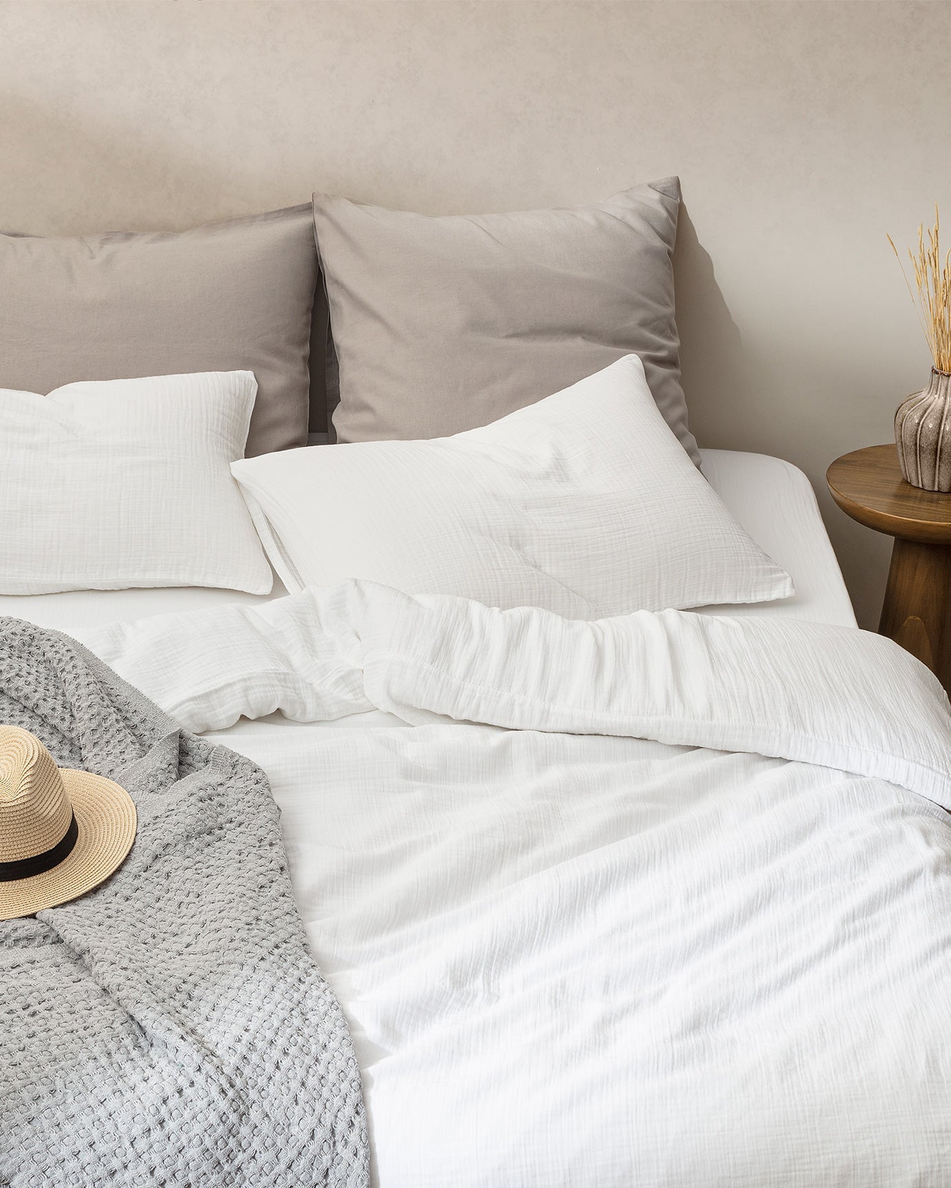 Marla Muslin Superking Size Duvet Cover Set - Fitted - Madame Coco JO