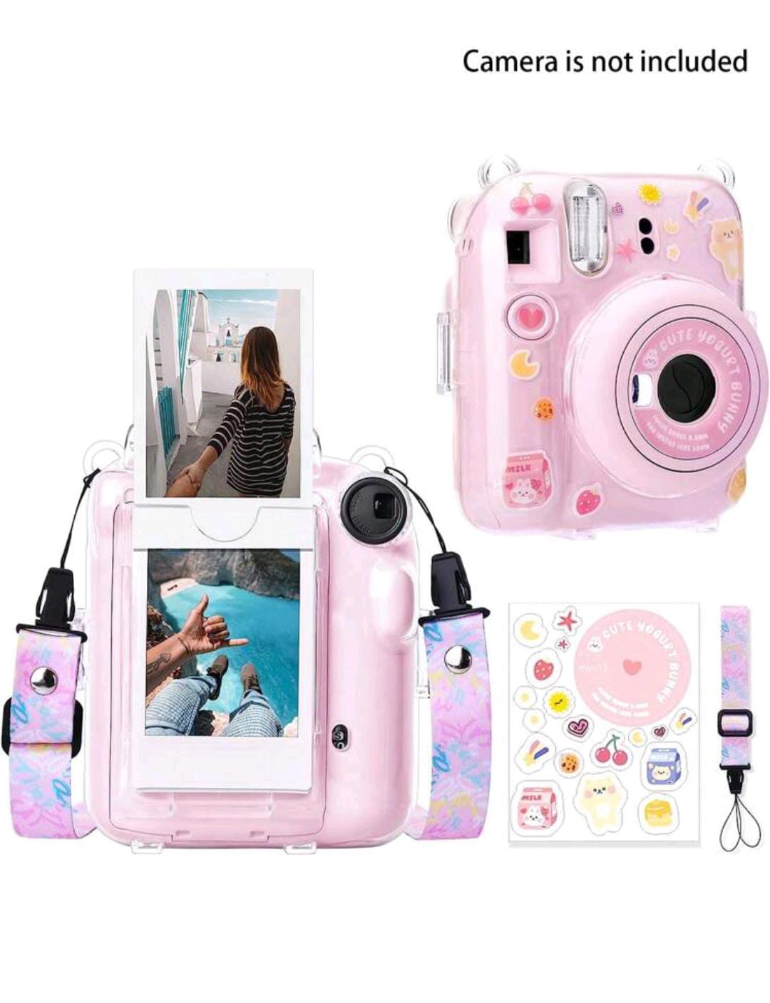 Instax Mini 12/Mini 12 Instant Camera Clear PVC Hard Carry Case with Shoulder Strap Arch