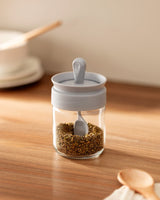 Madame Coco Liana Cruet with Spoon – 210ml, Soft Grey & Ecru, Casual Elegance & Practical Spice Storage