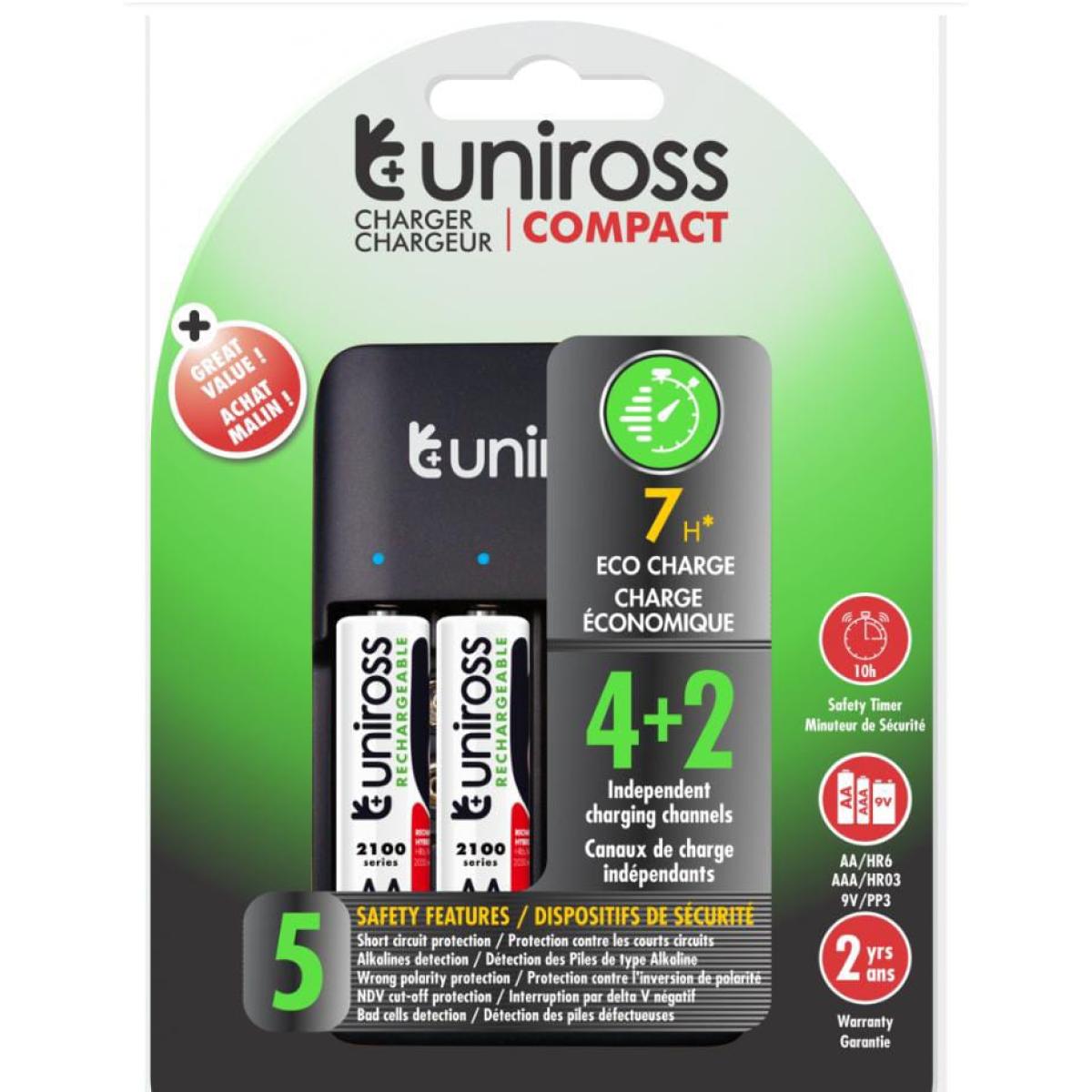 Uniross Battery Charger With 4 Unit 300mAh AA Battery Uniross Battery Charger With 4 Unit 300mAh AA Battery