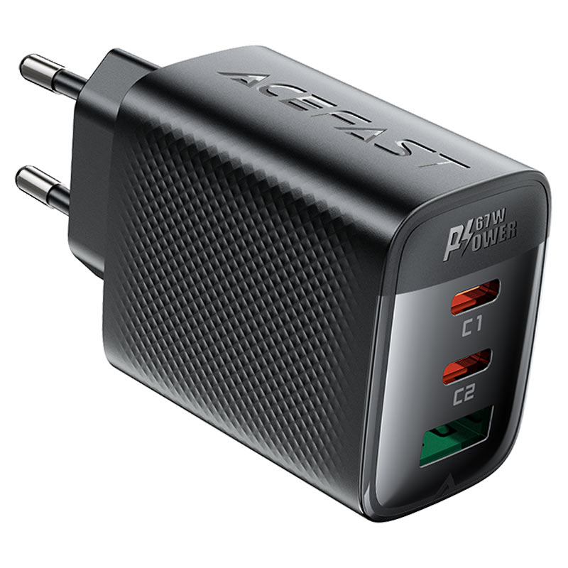 ACEFAST A108 PD67W Fast Charge Wall Charger (2xUSB-C + 1xUSB-A) EU Plug