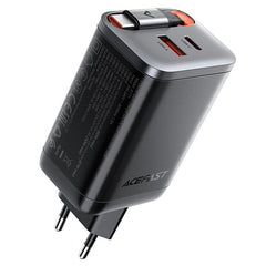 شاحن ACEFAST A111 GaN 67W مع كابل USB-C قابل للسحب