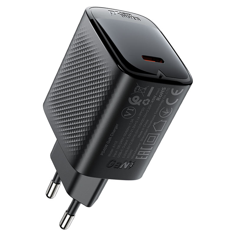 ACEFAST A112 PD45W GaN Wall Charger Single USB-C EU Plug