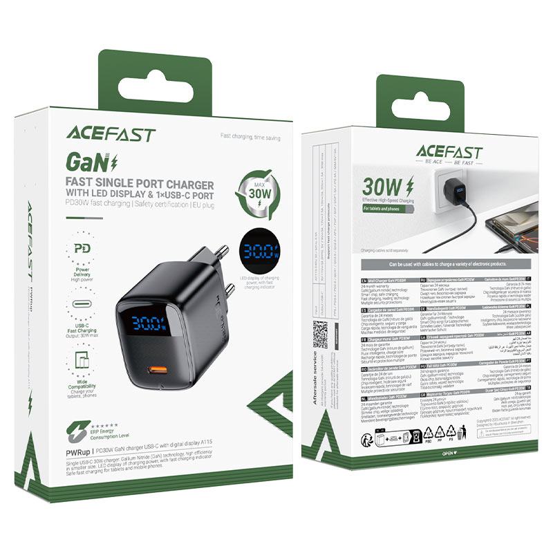 شاحن حائط ACEFAST A113 GaN PD20W سريع بشريحة USB-C