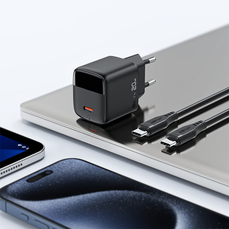 ACEFAST A113 PD20W GaN USB-C Charger with LED Display Set P5 (EU)