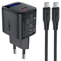 شاحن ACEFAST A115 GaN 30W مع شاشة LED وكابل USB-C