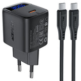 شاحن ACEFAST A115 GaN 30W مع شاشة LED وكابل USB-C