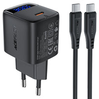 شاحن ACEFAST A115 GaN 30W مع شاشة LED وكابل USB-C