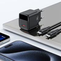 شاحن ACEFAST A115 GaN 30W مع شاشة LED وكابل USB-C