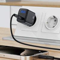 شاحن ACEFAST A115 GaN 30W مع شاشة LED وكابل USB-C