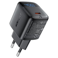 ACEFAST A135 GaN Wall Charger 40W PD – LED Display, AVS Fast Charging, EU Plug