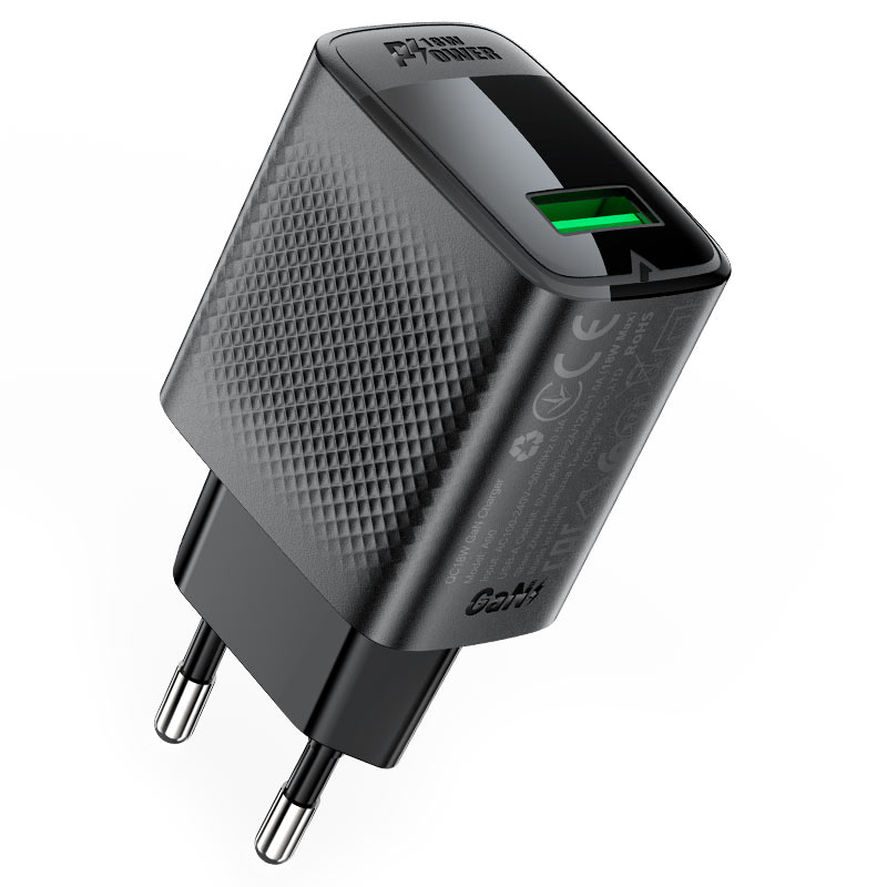 ACEFAST A90 QC18W GaN Wall Charger Single USB-A EU Plug