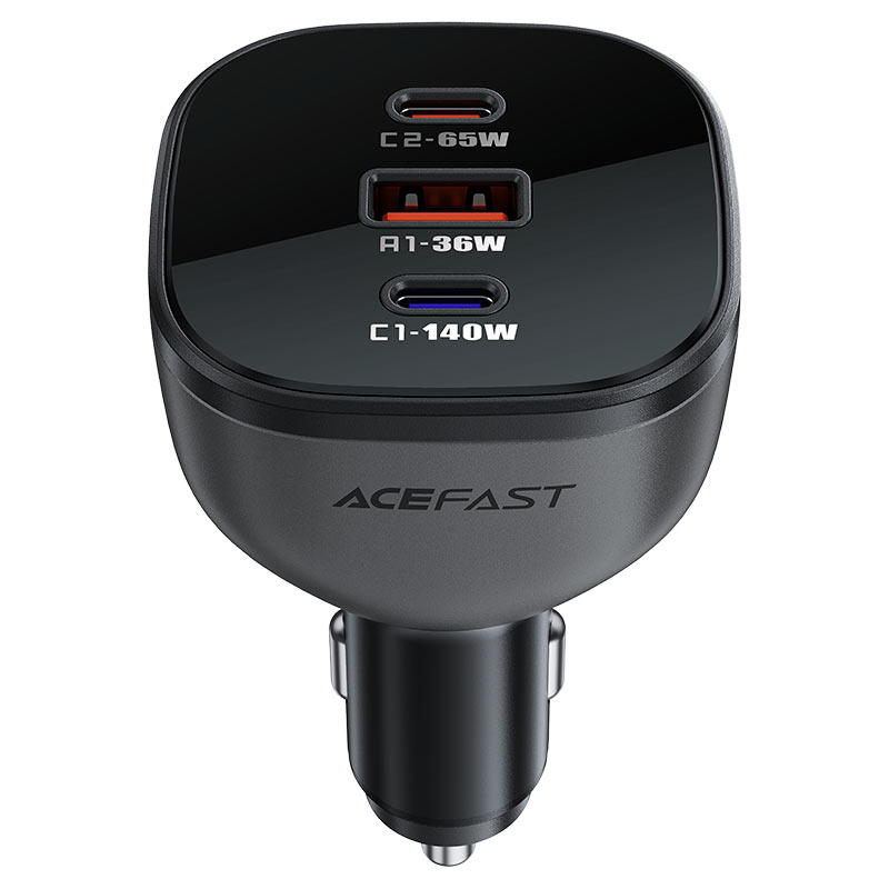 ACEFAST B14 165W PD3.1 Car Charger 3-Port (2×USB-C + USB-A)