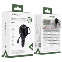 شاحن سيارة ACEFAST B17 سريع 95W مع كابل USB-C قابل للسحب