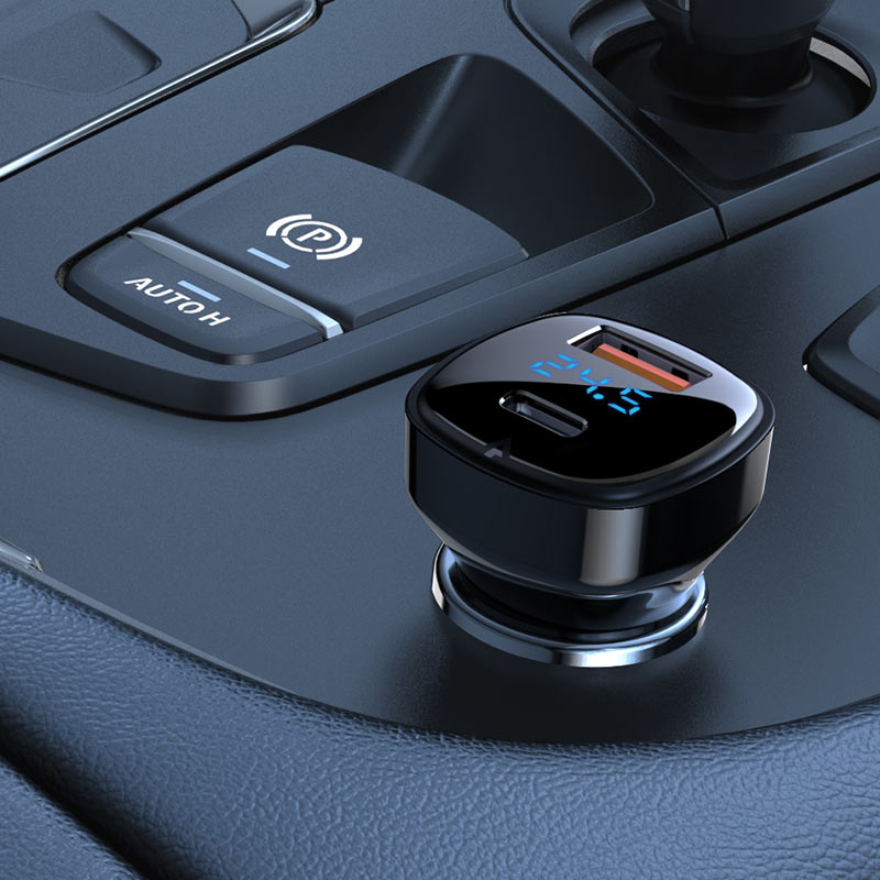 ACEFAST B4 66W Car Charger USB-C 36W + USB-A 30W with LED Display