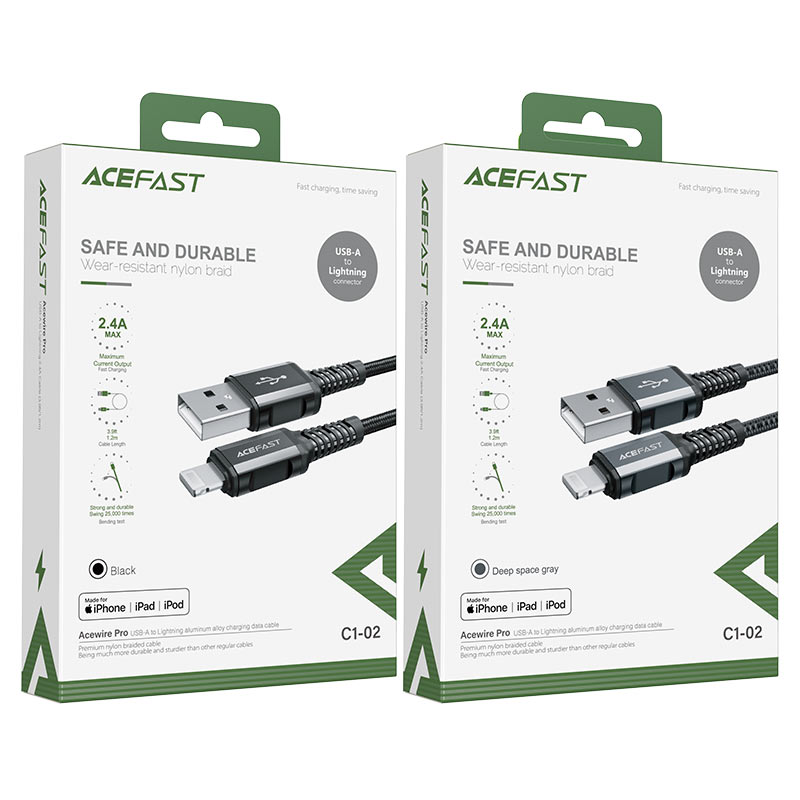 Acefast C1-02 USB-A to Lightning Fast Charging Cable Acefast C1-02 USB-A to Lightning Fast Charging Cable