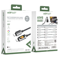 كيبل شحن Acefast C21-03 USB-C إلى USB-C بقدرة 60W
